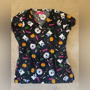 Halloween scrub top